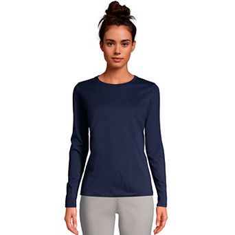 Women's Lands' End Relaxed-Fit Supima Long Sleeve Cotton Crewneck Tee