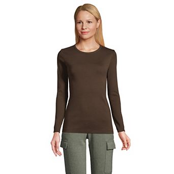 Women's Lands' End Relaxed-Fit Supima Long Sleeve Cotton Crewneck Tee