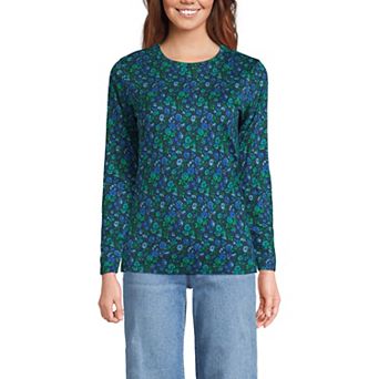 Women's Lands' End Relaxed-Fit Supima Long Sleeve Cotton Crewneck Tee
