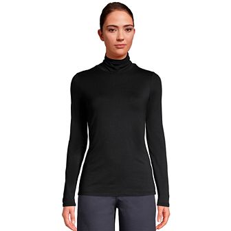 Women's Lands' End Lightweight Fitted Turtleneck