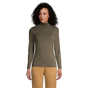 Women's Lands' End Lightweight Fitted Turtleneck