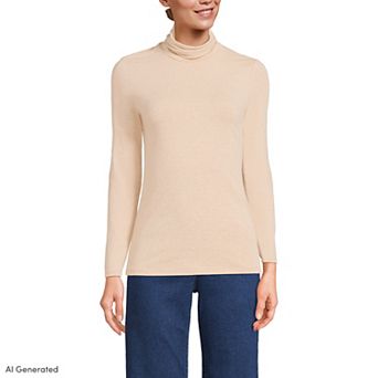 Women's Lands' End Lightweight Fitted Turtleneck
