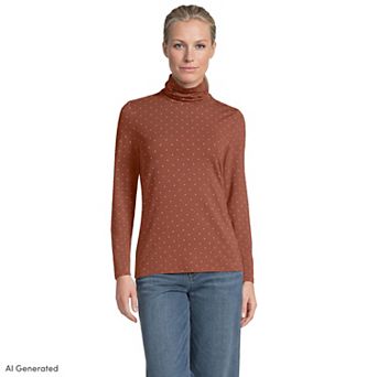 Women's Lands' End Lightweight Fitted Turtleneck