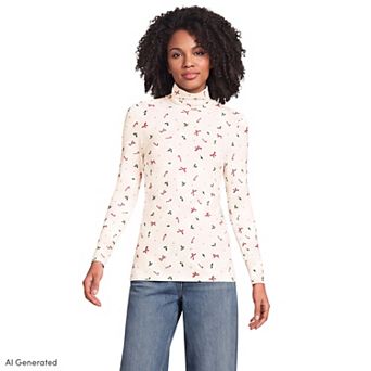 Women's Lands' End Lightweight Fitted Turtleneck