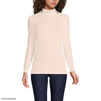 Women's Lands' End Lightweight Fitted Turtleneck
