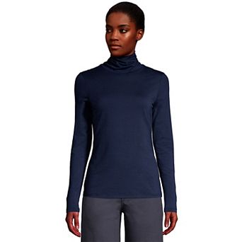 Women's Lands' End Lightweight Fitted Turtleneck