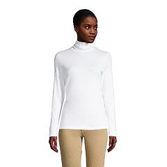 Lands' End Women's Silk Interlock Turtleneck Long Underwear Top