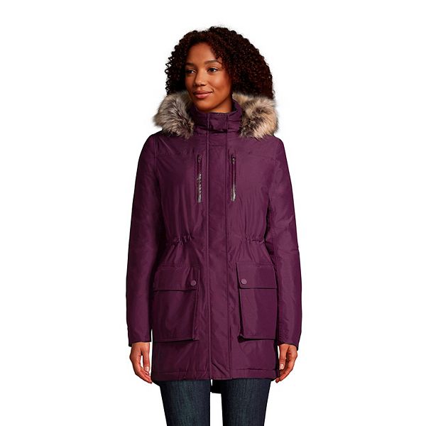 Women S Lands End Expedition Faux Fur Hood Waterproof Down Winter Parka