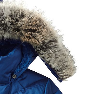 Women's Lands' End Faux-Fur Hood Insulated Plush Winter Coat