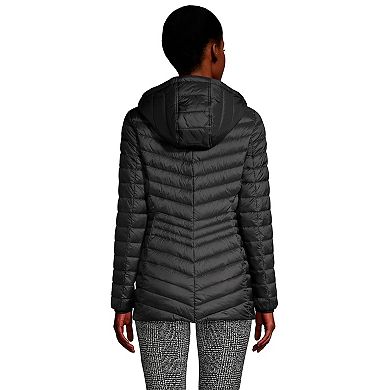 Women's Lands' End Hooded Down Wanderweight Ultralight Packable Jacket