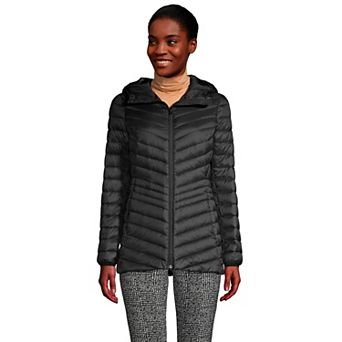Women's Lands' End Hooded Down Wanderweight Ultralight Packable Jacket