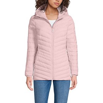 Women's Lands' End Hooded Down Wanderweight Ultralight Packable Jacket