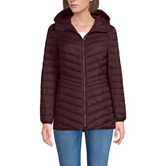 Women's Lands' End Hooded Down Wanderweight Ultralight Packable Jacket