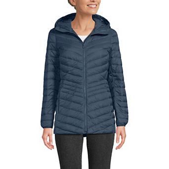 Women's Lands' End Hooded Down Wanderweight Ultralight Packable Jacket