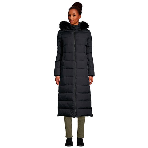 Lands end faux on sale fur hooded down coat