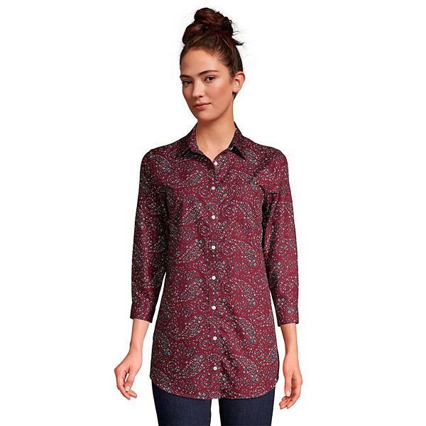 Women's Lands' End No Iron Tunic Shirt