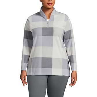 Plus Size Lands' End 1/4-Zip Fleece Pullover