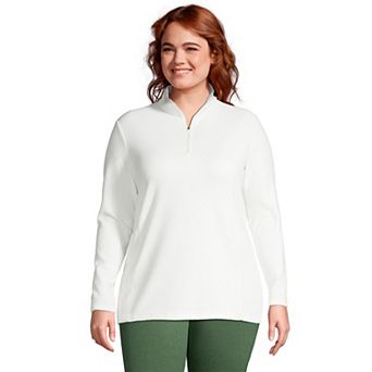 Plus Size Lands' End 1/4-Zip Fleece Pullover