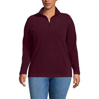 Plus Size Lands' End 1/4-Zip Fleece Pullover