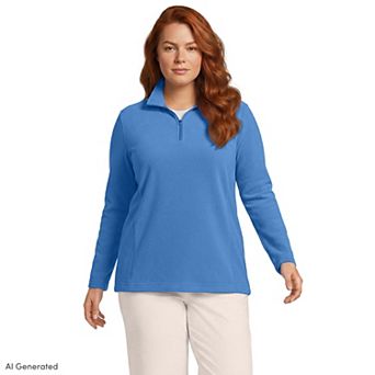 Plus Size Lands' End 1/4-Zip Fleece Pullover