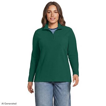 Plus Size Lands' End 1/4-Zip Fleece Pullover