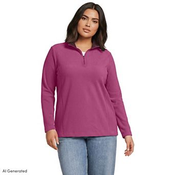 Plus Size Lands' End 1/4-Zip Fleece Pullover