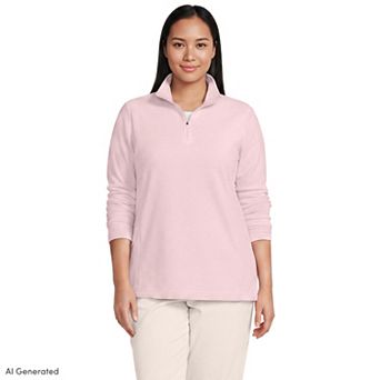 Plus Size Lands' End 1/4-Zip Fleece Pullover