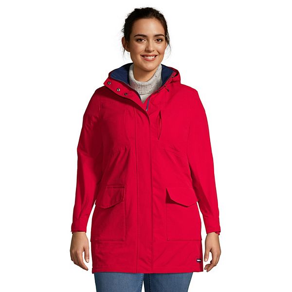 Plus Size Lands' End Classic Squall Hooded Raincoat