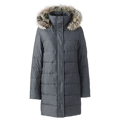 Plus Size Lands' End Faux-Fur Hood Long Down Winter Coat