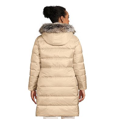 Plus Size Lands' End Faux-Fur Hood Long Down Winter Coat