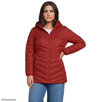 Plus Size Lands' End Hood Wanderweight Ultralight Down Packable Jacket