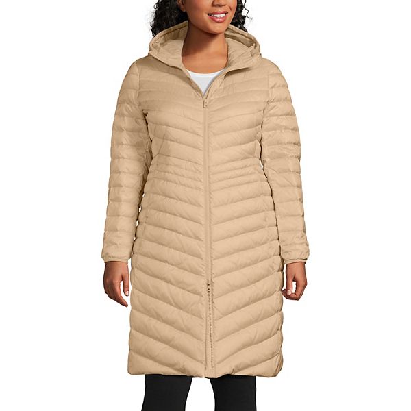 Plus Size Lands' End Wanderweight Ultralight Packable Long Down Coat