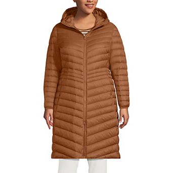 Plus Size Lands' End Wanderweight Ultralight Packable Long Down Coat