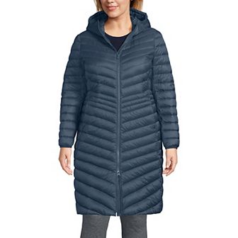 Plus Size Lands' End Wanderweight Ultralight Packable Long Down Coat