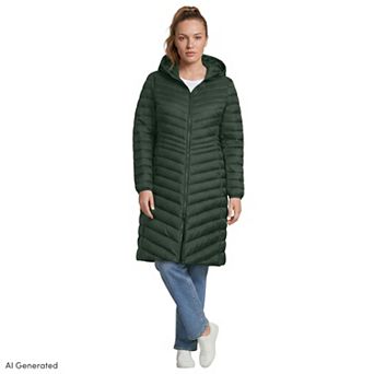 Plus Size Lands' End Wanderweight Ultralight Packable Long Down Coat