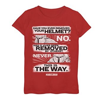 Girls 7-16 Star Wars The Mandalorian Have You Ever Removed Your Helmet Graphic Tee
