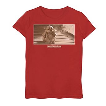 Girls 7-16 Star Wars The Mandalorian The Child aka Baby Yoda Descending Portrait Graphic Tee