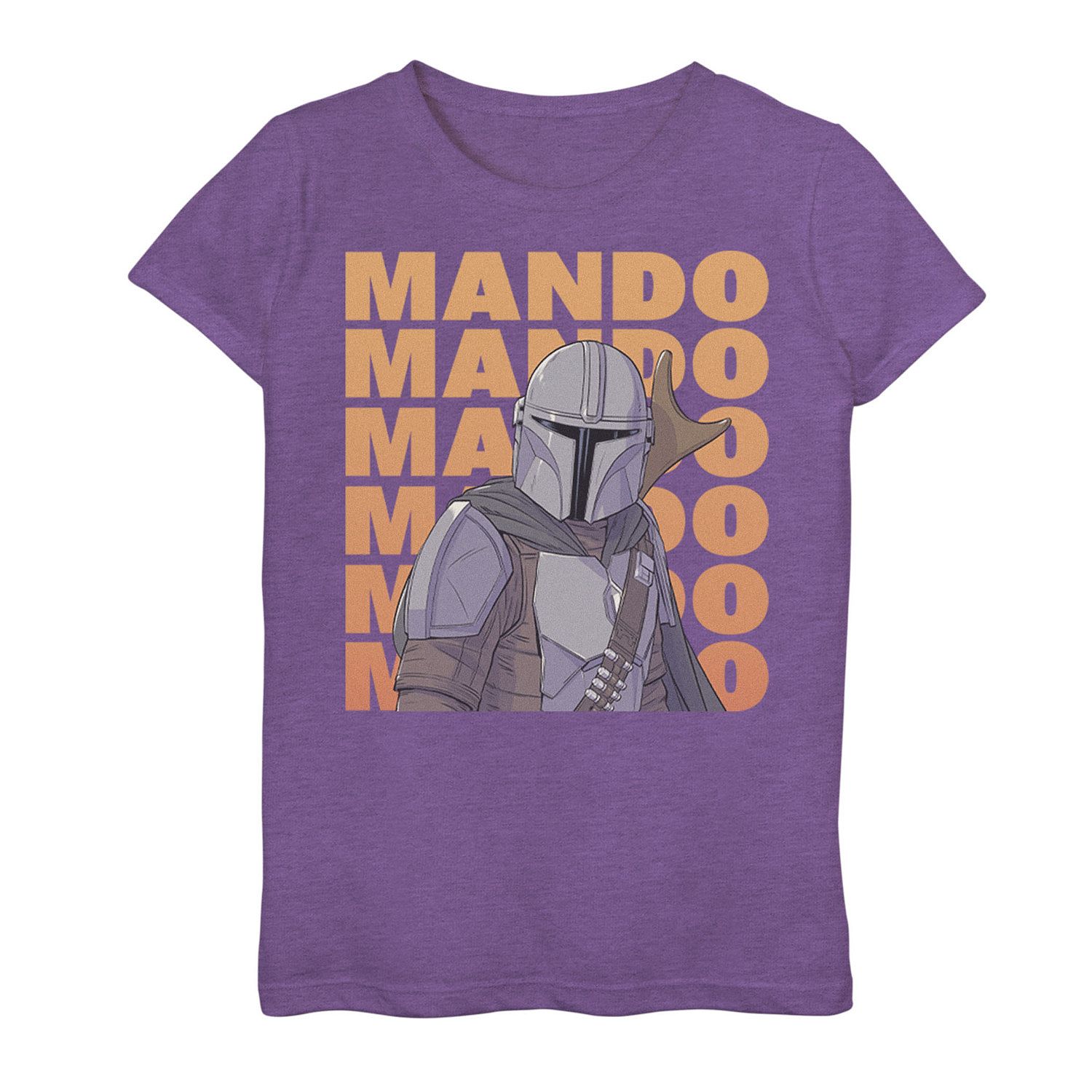 Photo 1 of Girls 7-16 Star Wars The Mandalorian Mando Name Stack Portrait Graphic Tee SIZE XL / X-LARGE 