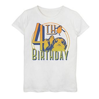 Girls 7-16 Star Wars: The Last Jedi Porgs 4th Birthday Graphic Tee