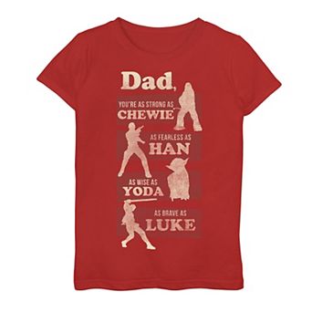 Girls 7-16 Star Wars Dad You Are As Strong As Graphic Tee