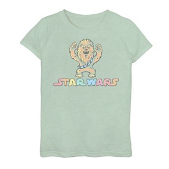 Girls 7-16 Star Wars Chewbacca Water Color Portrait Logo Graphic Tee