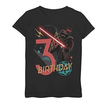 Girls 7-16 Star Wars Darth Vader 3rd Birthday Abstract Background Graphic Tee