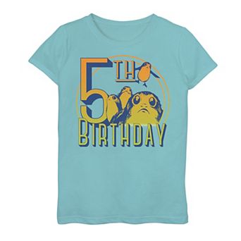 Girls 7-16 Star Wars: The Last Jedi Porgs 5th Birthday Graphic Tee