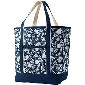 Lands' End Open Top Large Canvas Tote Bag