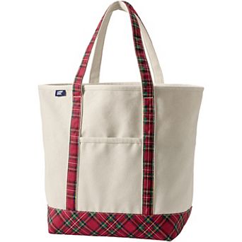 Lands' End Open Top Large Canvas Tote Bag