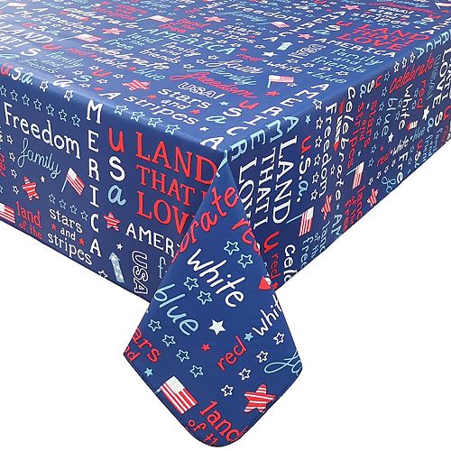 Celebrate Americana Together Word Toss Vinyl Tablecloth