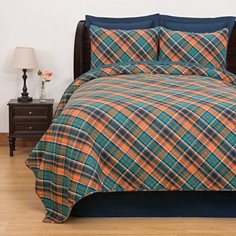 C&F Home Troy Plaid Quilt Set with Shams