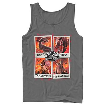 Men's Jurassic World Two Dino Vacation Polaroids Tank Top
