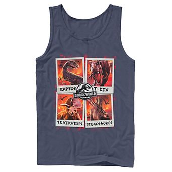 Men's Jurassic World Two Dino Vacation Polaroids Tank Top