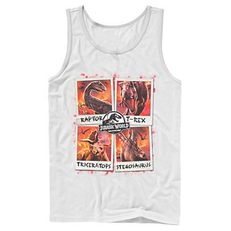 Men's Jurassic World Two Dino Vacation Polaroids Tank Top